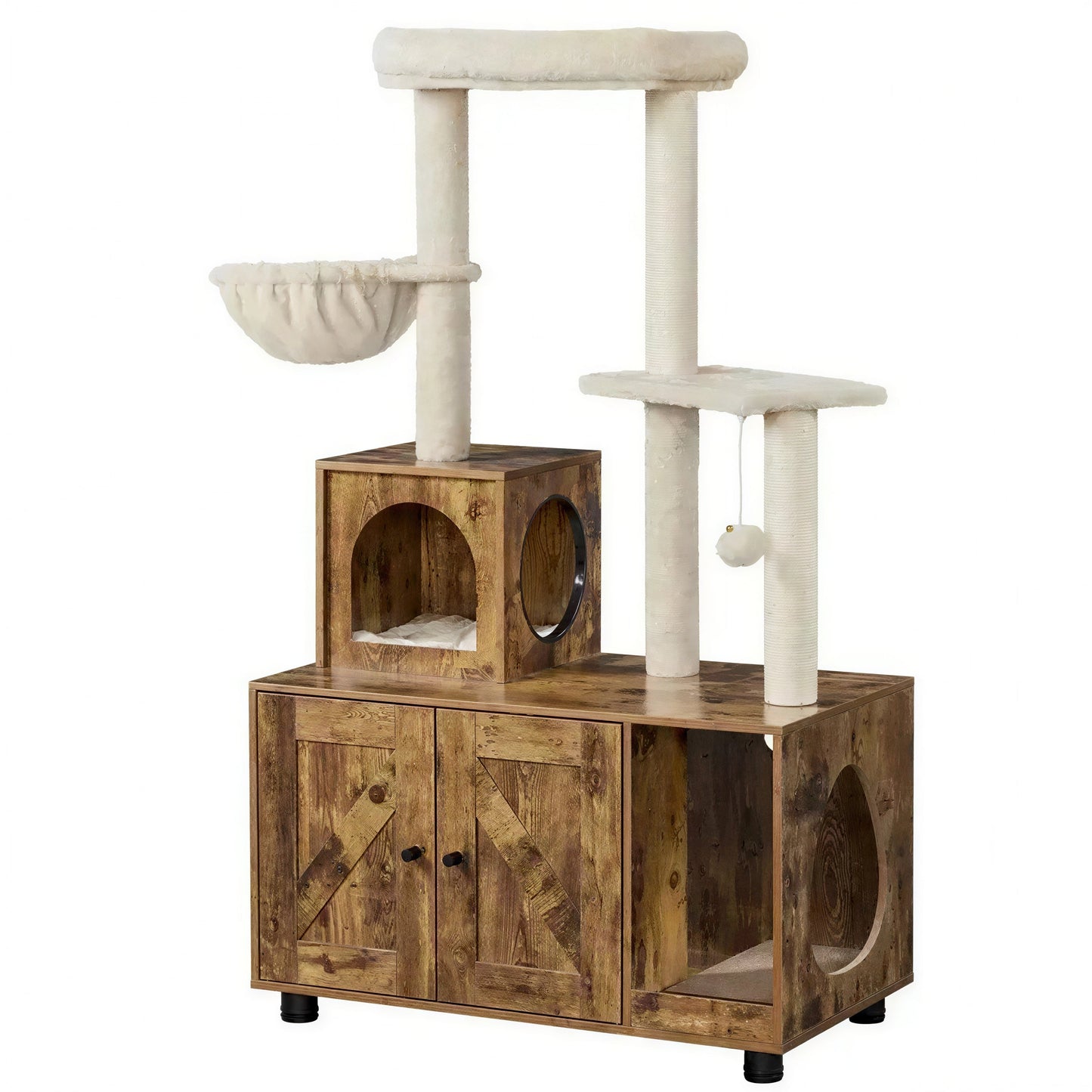 Meuble Litière Chat en Forme de Tour en Bois Pour toi Mon chat
