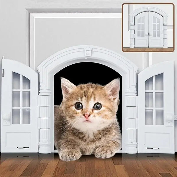Chatière en Forme de Double Porte Vitrée Pour toi Mon chat