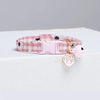 Collier réglable rose pour chat avec pendentif de patte de chat et cloche Pour toi Mon chat