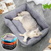 Coussin Chat, Maison, Niche, Confortable Repos Douillet Garanti Pour toi Mon chat gris sur sol carrelage gris et rond avec les quatre couleurs