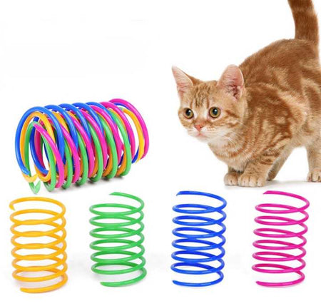 Ensemble de quatre ressorts hélicoïdaux colorés pour chats Pour toi Mon chat