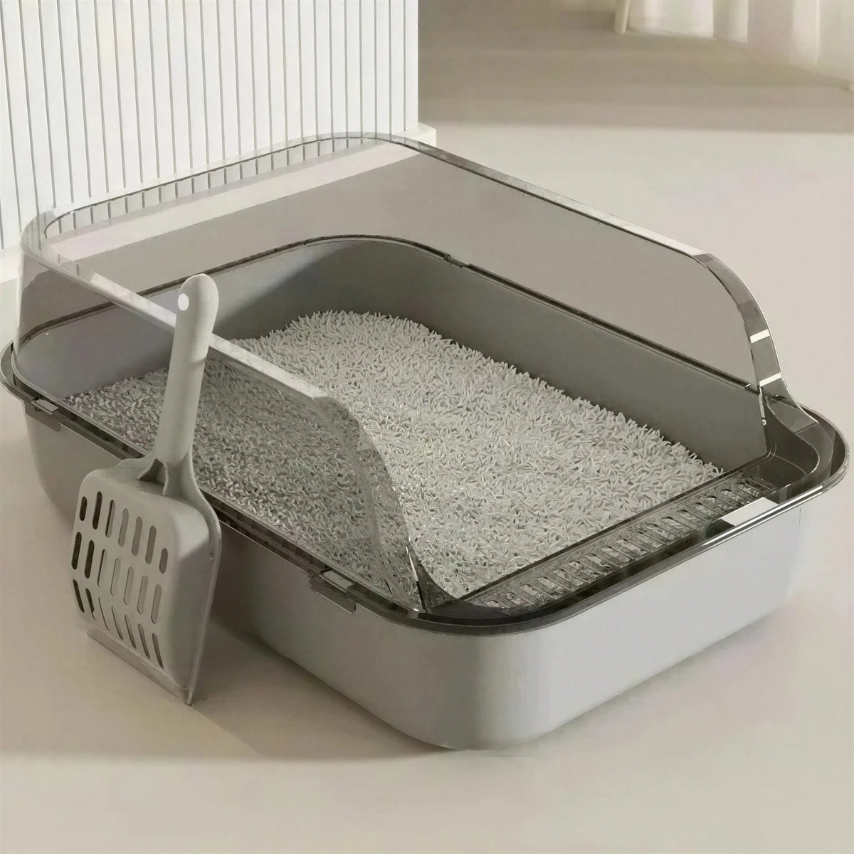 Litière Chaton avec Rebords Anti Éclaboussures en Plastique Pour toi Mon chat
