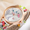 Montre en cuir à quartz avec motif de chat mignon pour femme Pour toi Mon chat