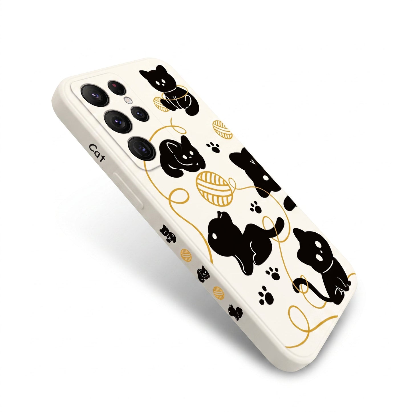 Coque de téléphone à enroulement avec design de chat pour Samsung Galaxy S23 Pour toi Mon chat