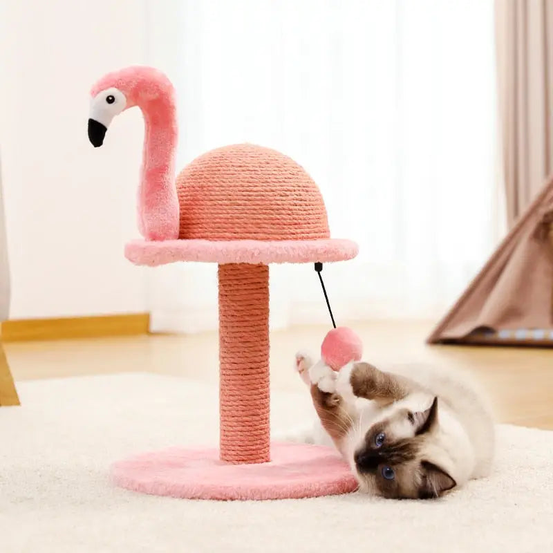 Arbre à chat en forme de flamand rose Pour toi Mon chat
