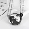 Collier de couple à design de chat en acier inoxydable Pour toi Mon chat