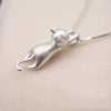 Collier et pendentif de chat de couleur argent Pour toi Mon chat