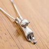 Collier et pendentif de chat de couleur argent Pour toi Mon chat