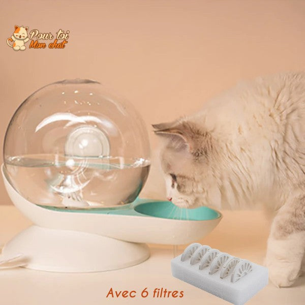 Fontaine à Eau Chat Sans Electricité - Escarg'eau™ - Pour toi Mon chat