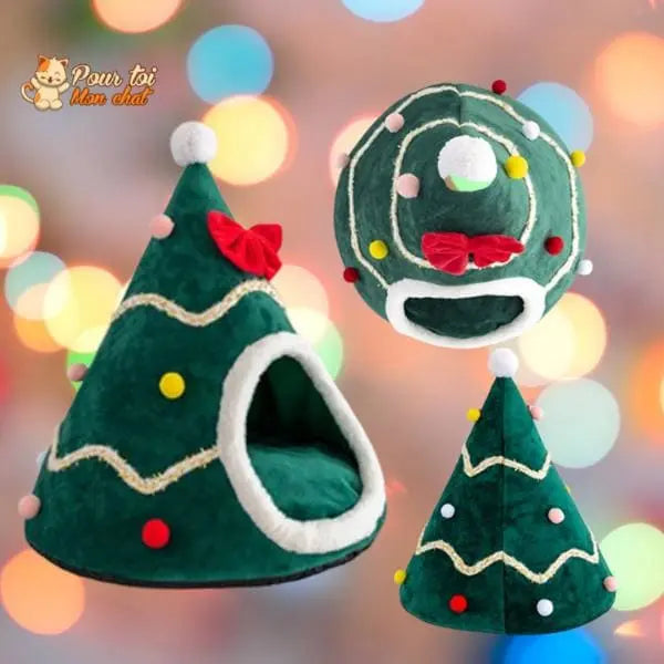 Noël Sapin de Noël Or et Argent - Pour Chat - SapinVelours™ - Pour toi Mon chat