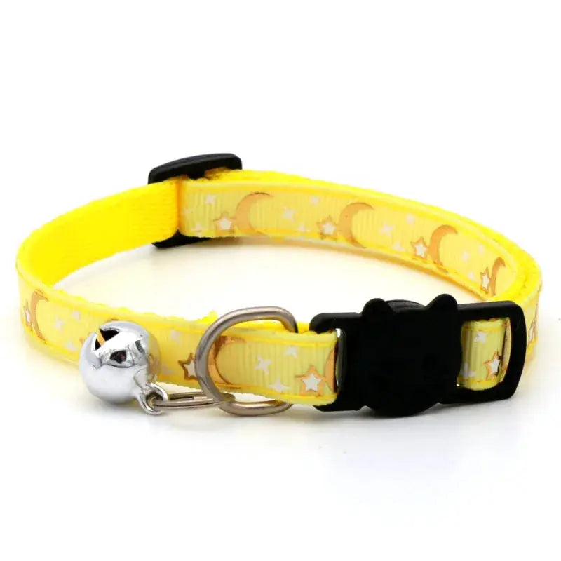 collier chat anti étranglement jaune avec clochette