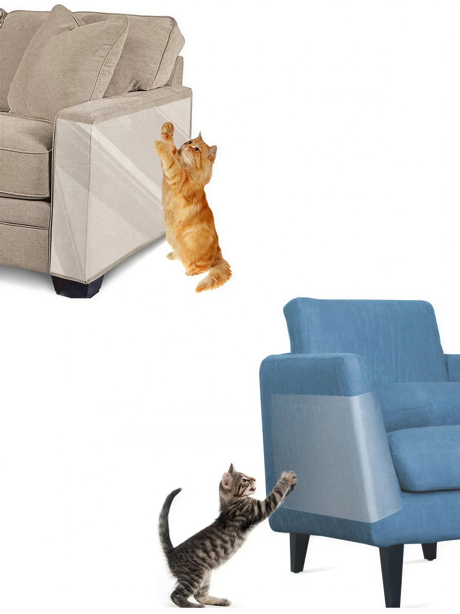 Ensemble de six bandes anti-griffures de chat pour meubles Pour toi Mon chat