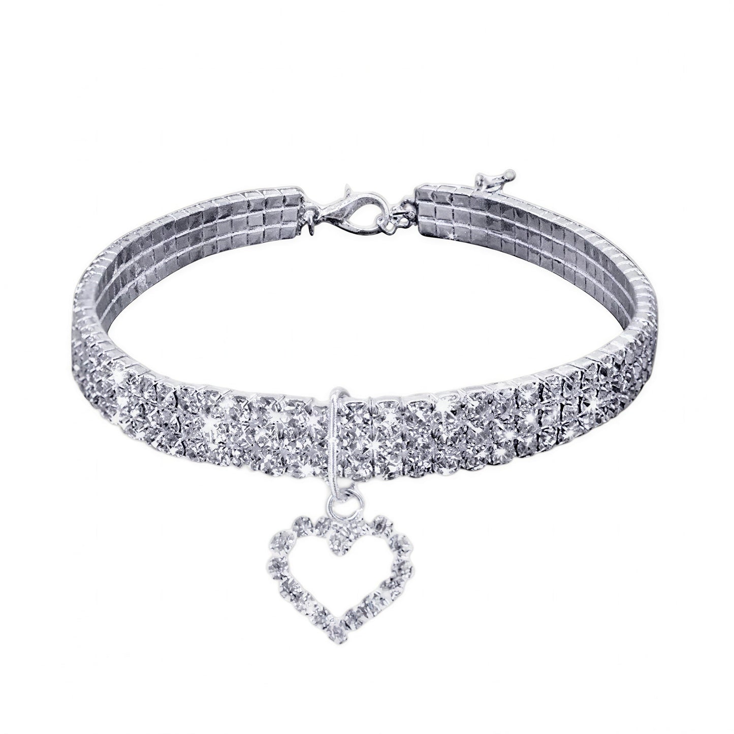 Collier étincelant en strass pour chat avec un cœur Pour toi Mon chat