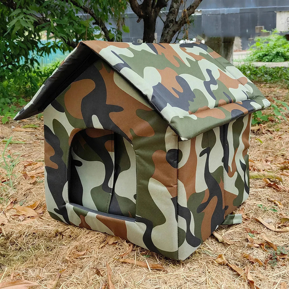 Abri pour Chat Extérieur Imprimé Camouflage Feuilles Pour toi Mon chat