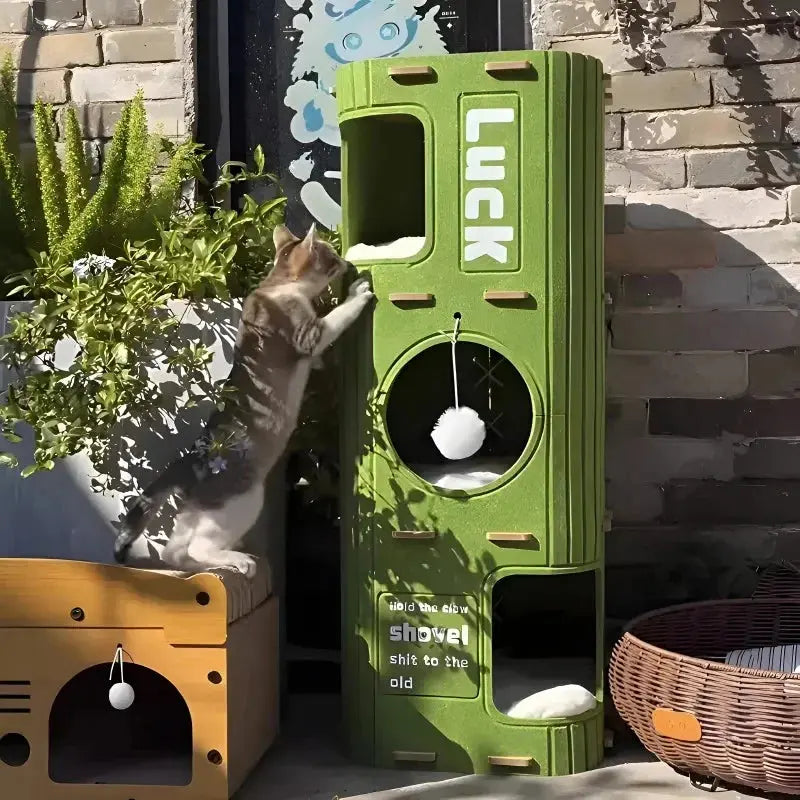 All-season Multi-layer Cat Climbing Tower Integrated Cave Cat Nest Wearproof Scratching Pad Enclosed Secure Cat Rest Hideaway Pour toi Mon chat