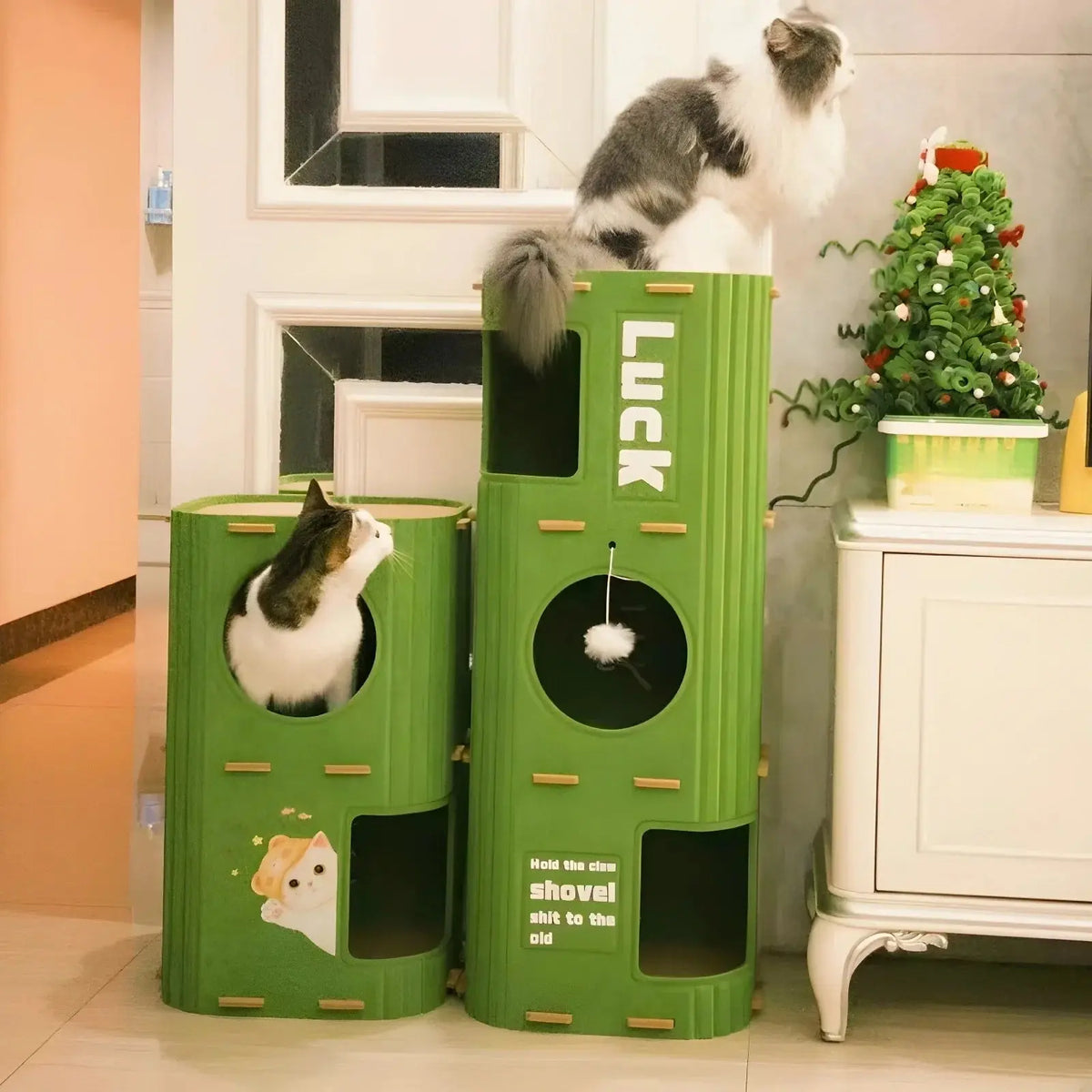 All-season Multi-layer Cat Climbing Tower Integrated Cave Cat Nest Wearproof Scratching Pad Enclosed Secure Cat Rest Hideaway Pour toi Mon chat