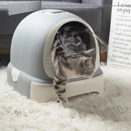 Bac à litière rond anti-éclaboussures pour chat Pour toi Mon chat
