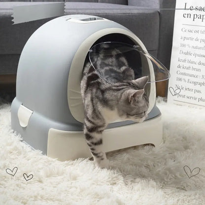 Bac à litière rond anti-éclaboussures pour chat Pour toi Mon chat