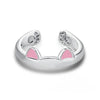 Bague Chat Ouverte en Forme d'Oreilles sur fond blanc