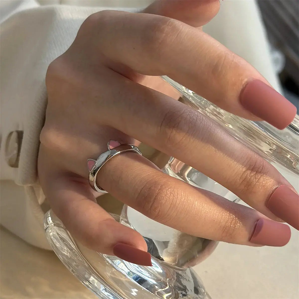 Bague Chat Ouverte en Forme d'Oreilles