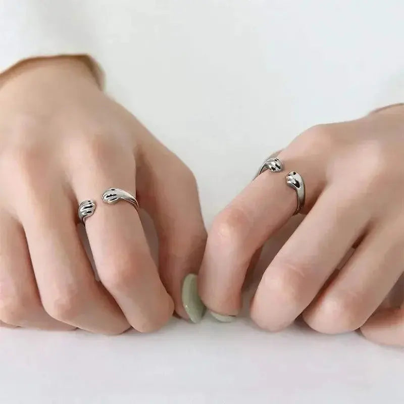Bague Chat Ouverte et Réglable pour Femme