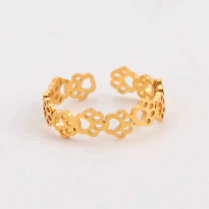 Bague Chat avec des Petites Pattes Dorées