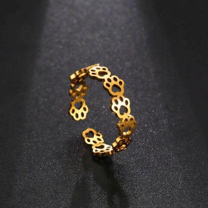 Bague Chat avec des Petites Pattes Dorées