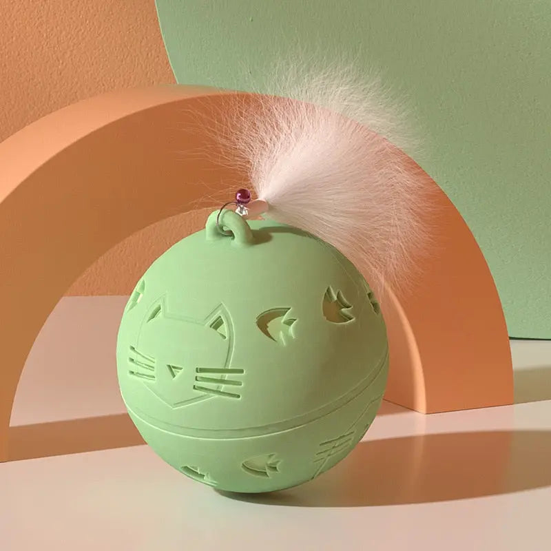 Balle sautante interactive verte rechargeable pour chat – Pour toi Mon chat