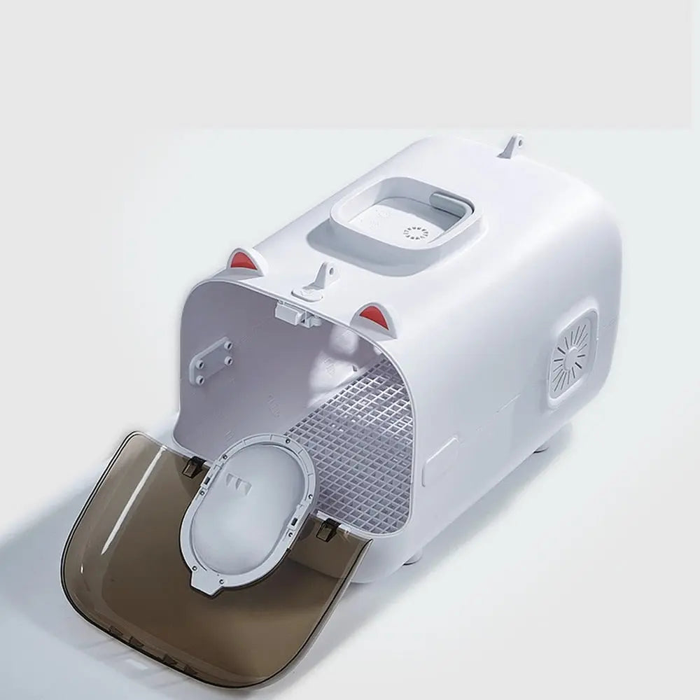 Boîte de transport en plastique vitrée avec poignée et bandoulière pour chat Pour toi Mon chat