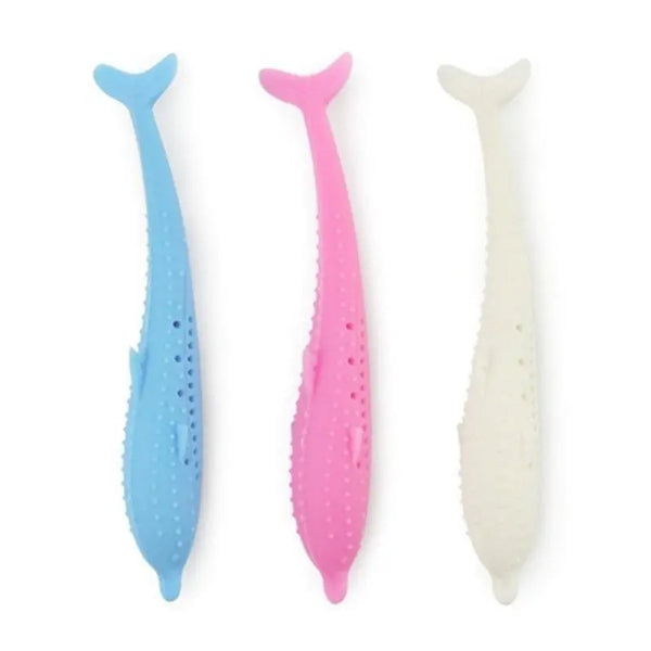 Brosse à dents en silicone en forme de dauphin pour chat Pour toi Mon chat
