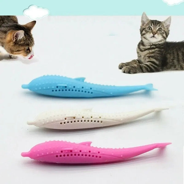 Brosse à dents en silicone en forme de dauphin pour chat Pour toi Mon chat