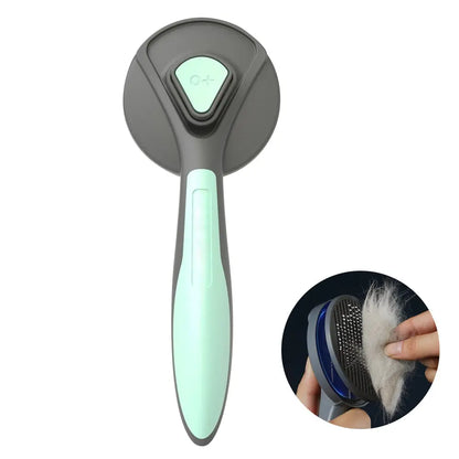 Brosse de toilettage avec bouton en acier inoxydable pour chat Pour toi Mon chat