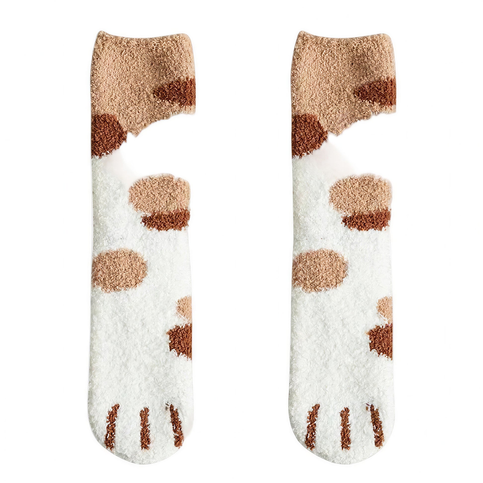 Cadeau Fan De Chat Chaussettes En Forme De Patte De Chat Douce - Marron