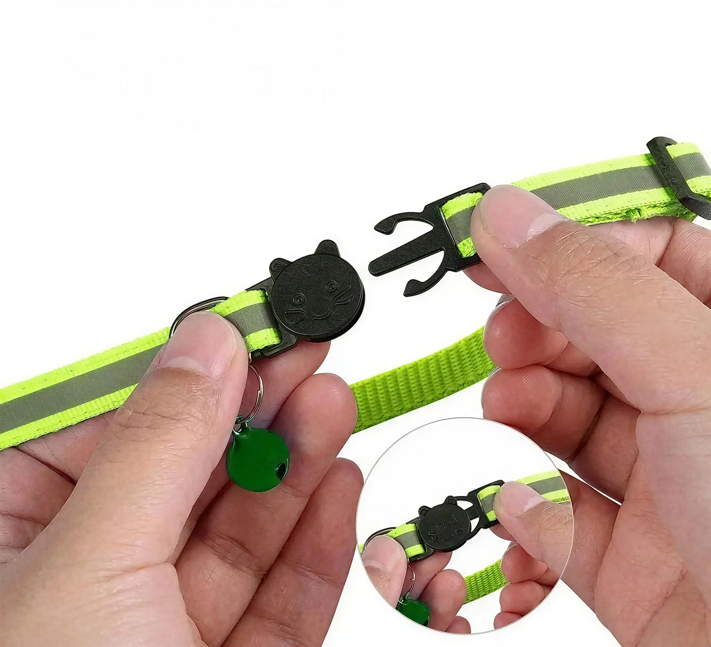 Collier Anti Fugue avec une Petite Cloche et une Poche pour Localisateur Pour toi Mon chat