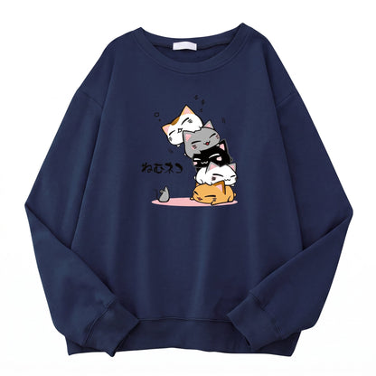 Sweat à capuche à design de chat empilés pour femme Pour toi Mon chat