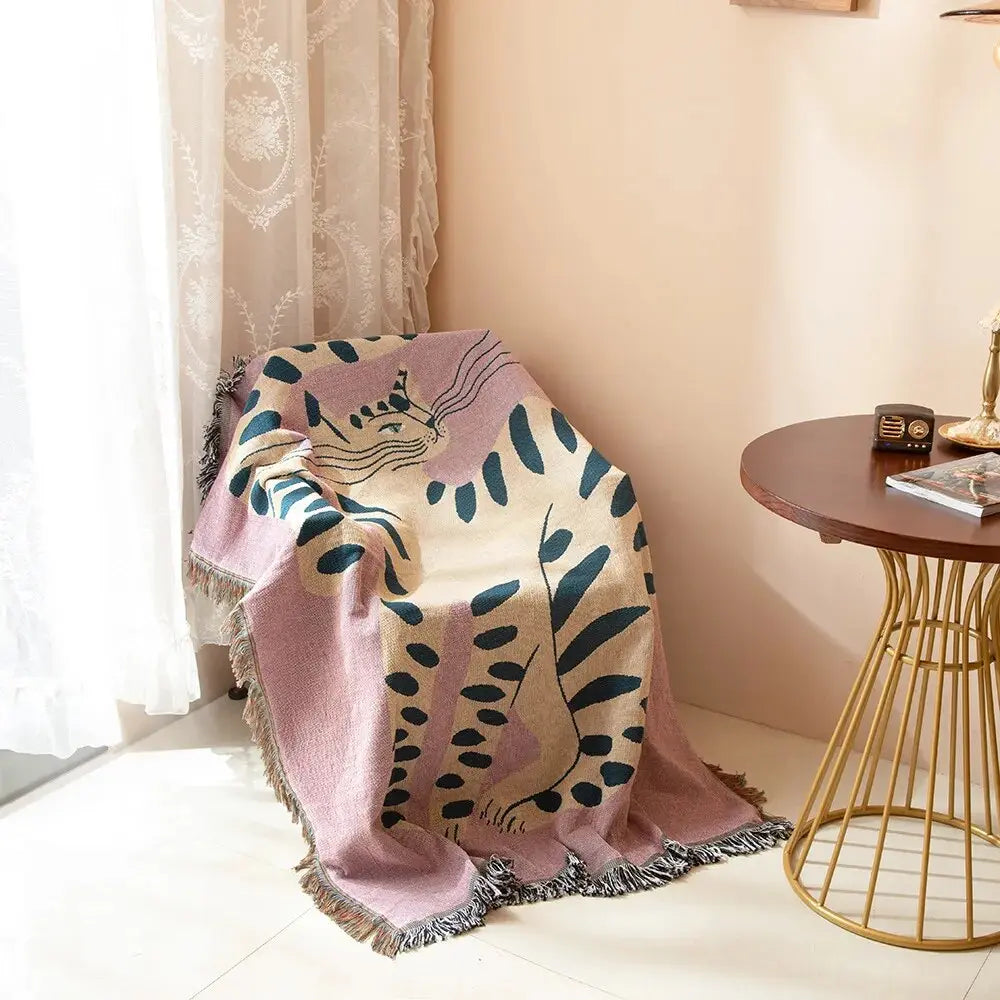 Cadeau Fan De Chat Plaid Rose Avec Chat Noir Et Blanc Pour toi Mon chat