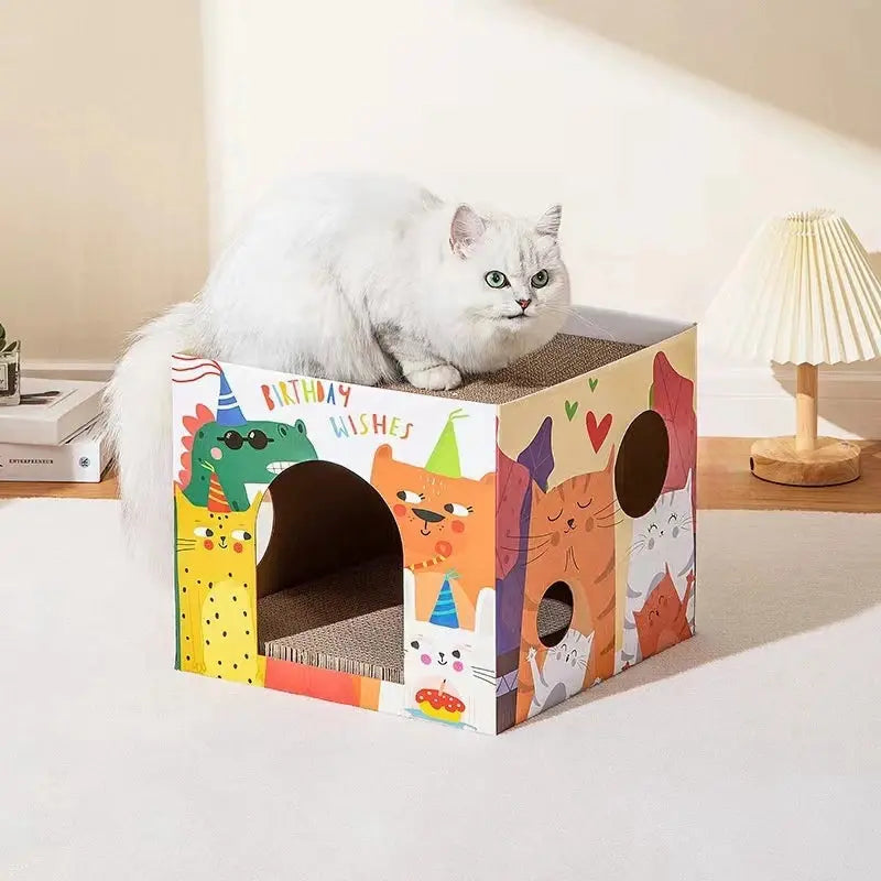 Cat Scratching Pad Double Layer Pet Cat House for Indoor Cat Condo Hard Corrugated Paper Cat Scratch Board Grinding Claw Toys Pour toi Mon chat