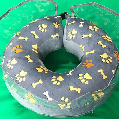 Collerette Gonflable avec Motifs de Pattes et d'Os