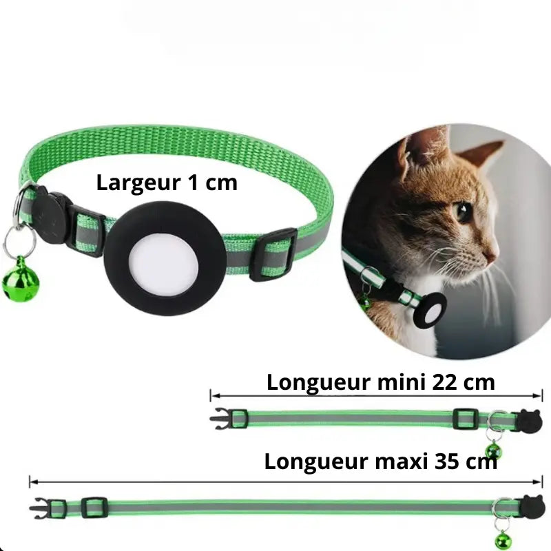 Collier Chat Anti Étranglement à Dégagement Rapide avec Emplacement pour Traqueur Pour toi Mon chat