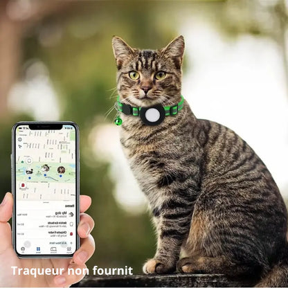 Collier Chat Anti Étranglement à Dégagement Rapide avec Emplacement pour Traqueur Pour toi Mon chat