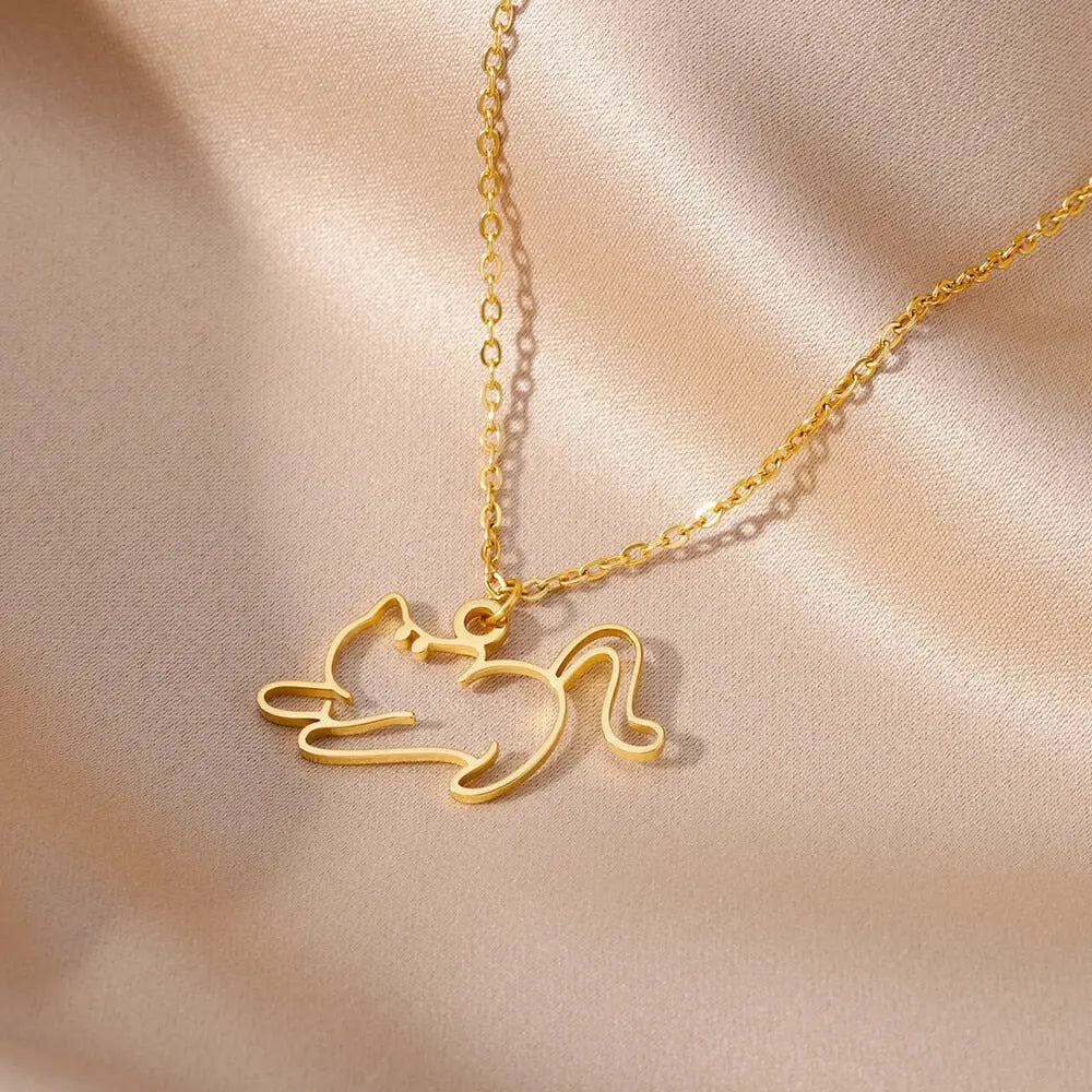 Collier pendentif chat creux pour femme Pour toi Mon chat