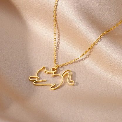 Collier pendentif chat creux pour femme Pour toi Mon chat