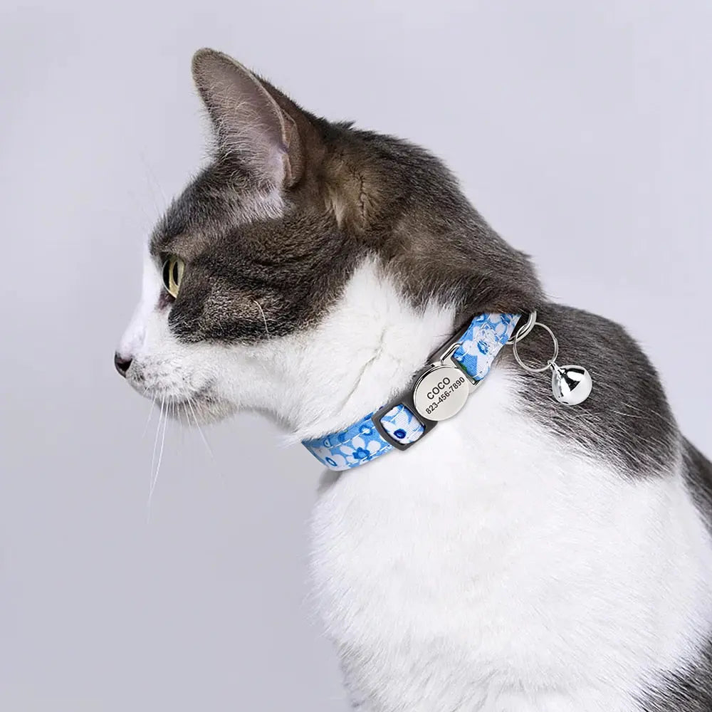 Collier personnalisé en nylon avec clochette pourchat Pour toi Mon chat