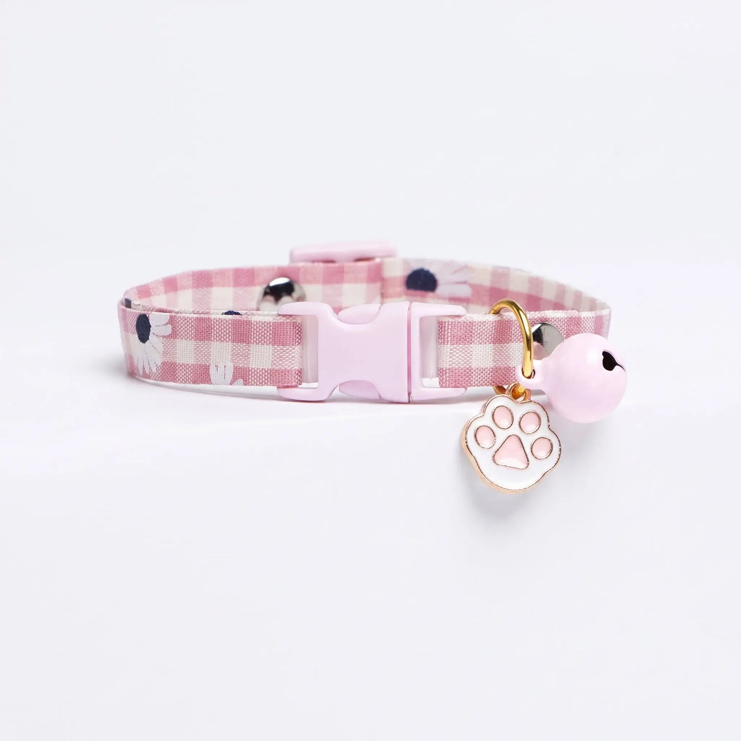 Collier réglable rose pour chat avec pendentif de patte de chat et cloche Pour toi Mon chat
