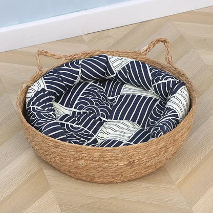 Coussin Chat Rond En Rotin Avec Des Oreilles De Chat Pour toi Mon chat