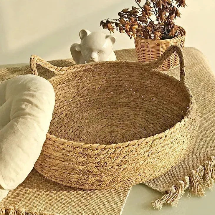 Coussin Chat Rond En Rotin Avec Des Oreilles De Chat Pour toi Mon chat