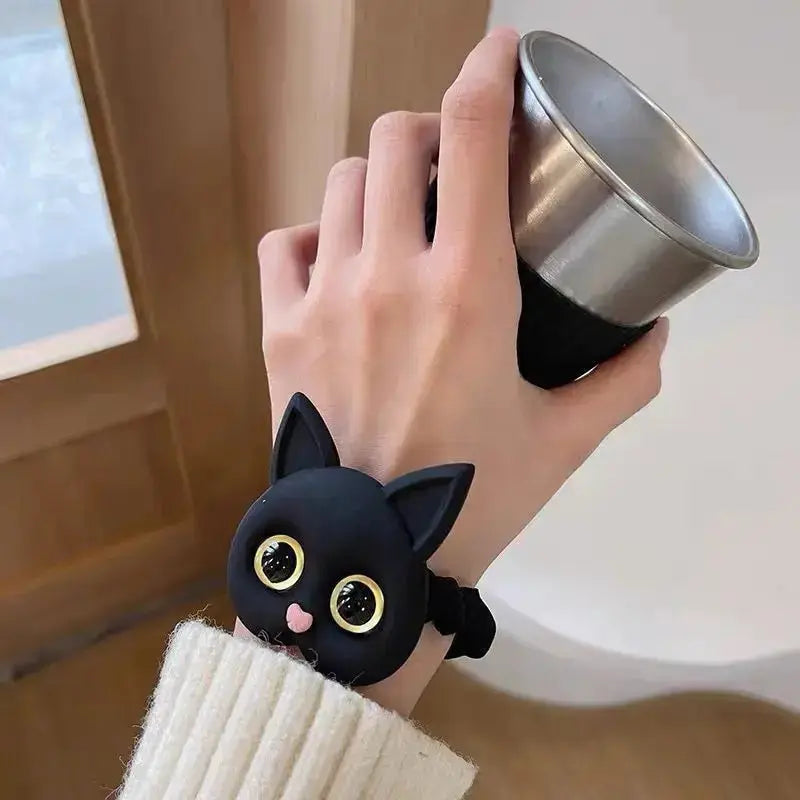 Élastique pour cheveux en soie en forme de chat Pour toi Mon chat
