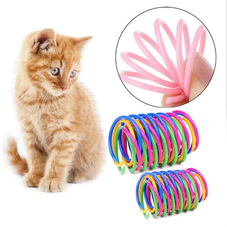 Ensemble de quatre ressorts hélicoïdaux colorés pour chats Pour toi Mon chat