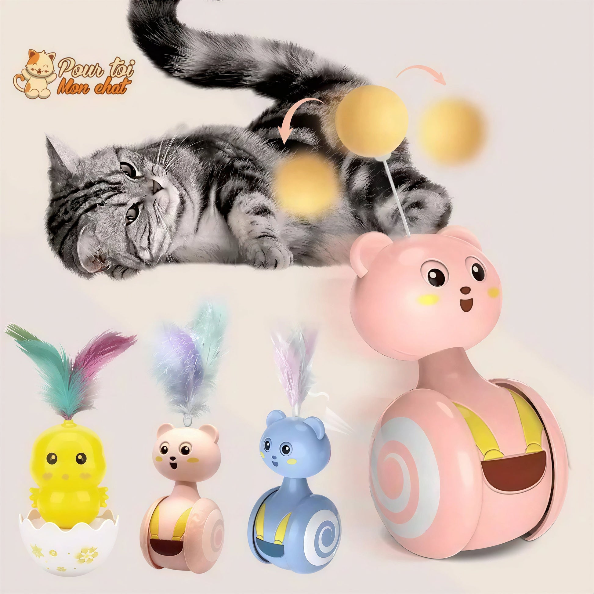 Jouet interactif animé pour chats Pour toi Mon chat