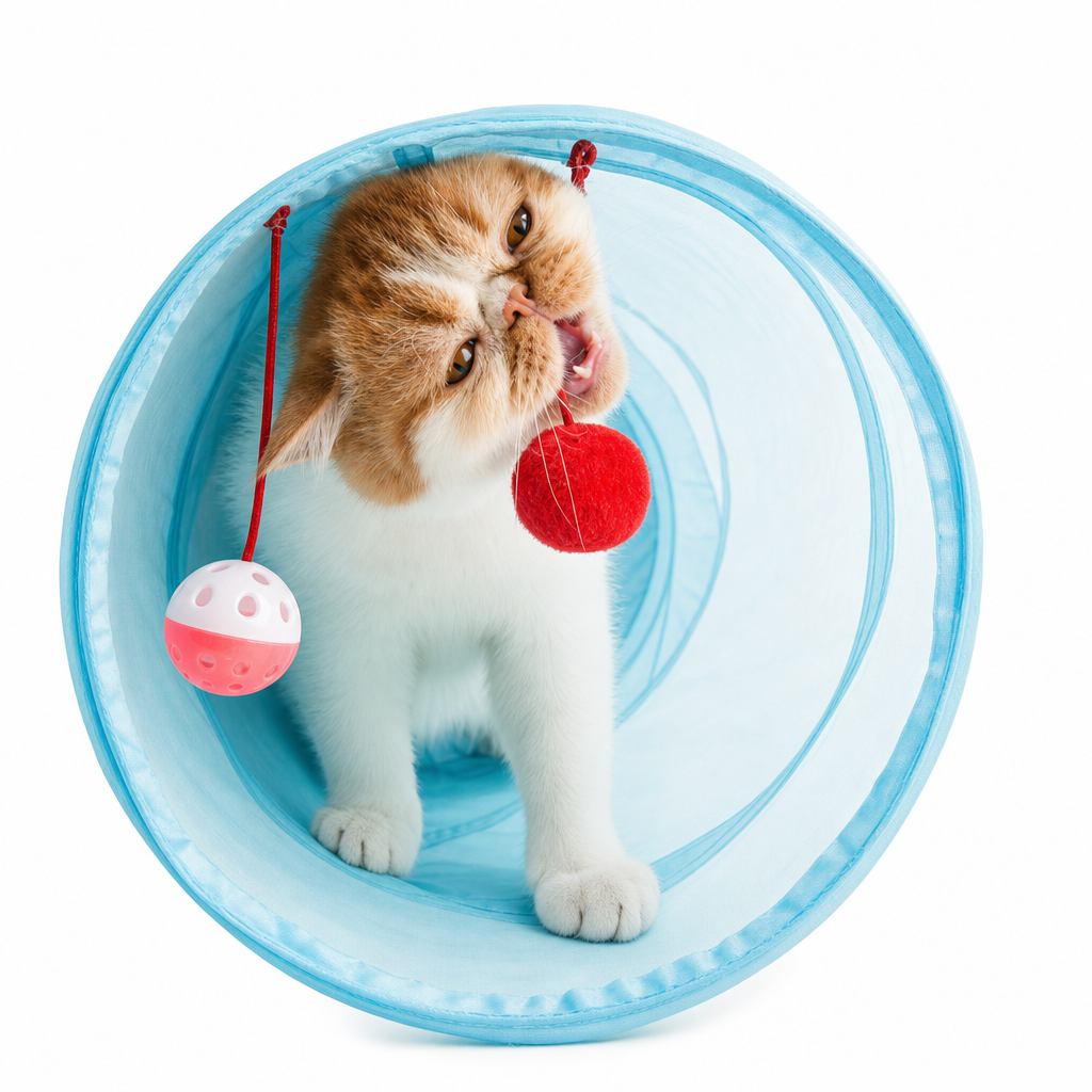 Tube de jeu pliable à deux trous pour chaton Pour toi Mon chat